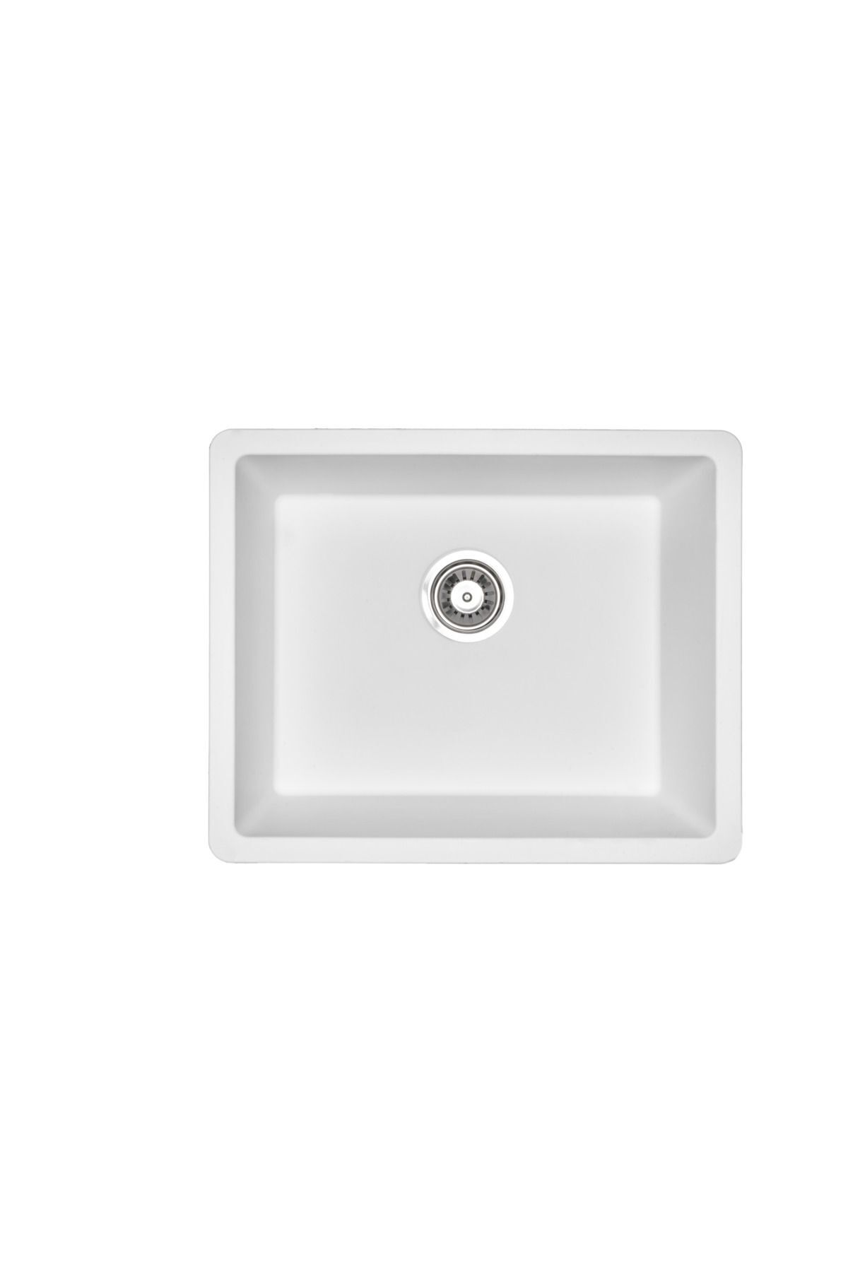 Tezgah Altı Beyaz Granit Mutfak Evyesi 55 X 45 Cm