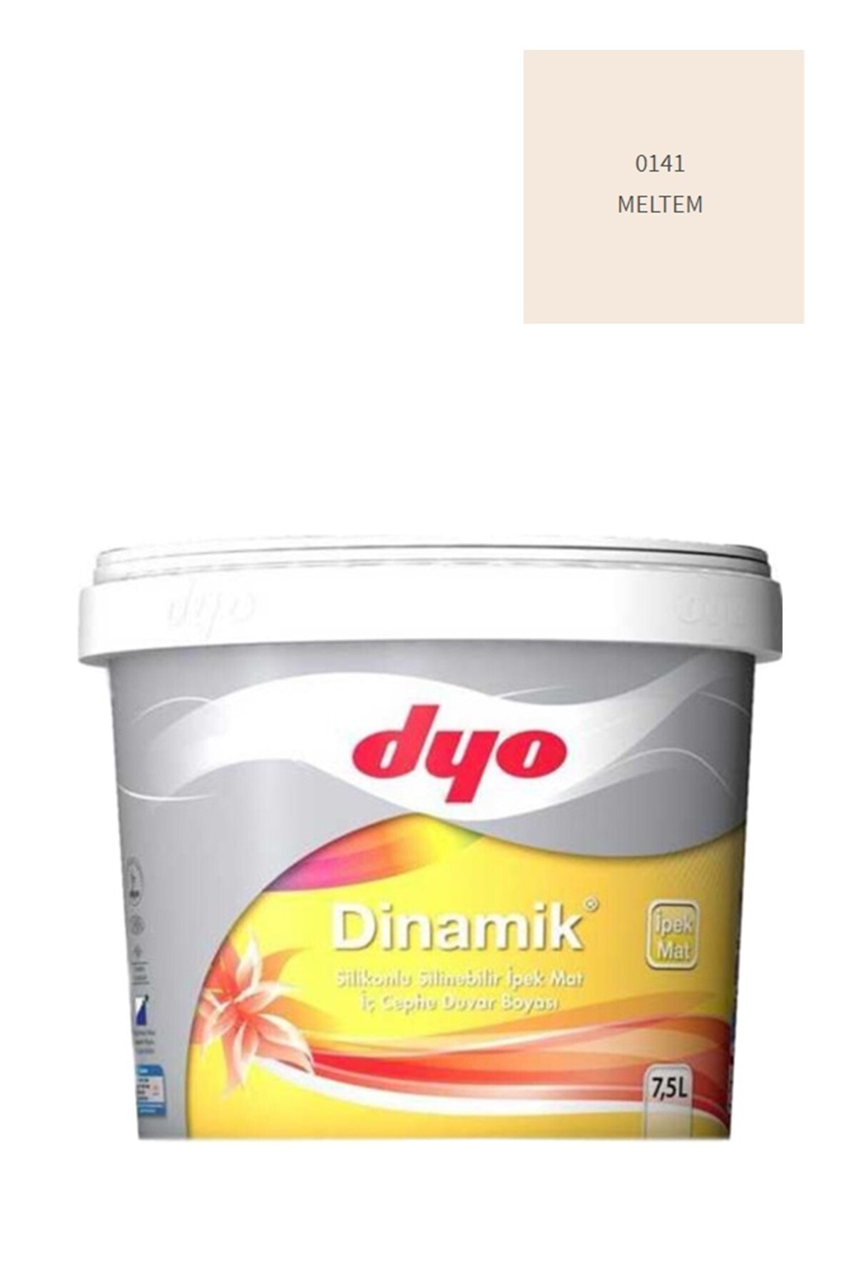 Dinamik Silikonlu Silinebilir Ipek Mat Iç Cephe Duvar Boyası 0141 Meltem 7,5 Lt