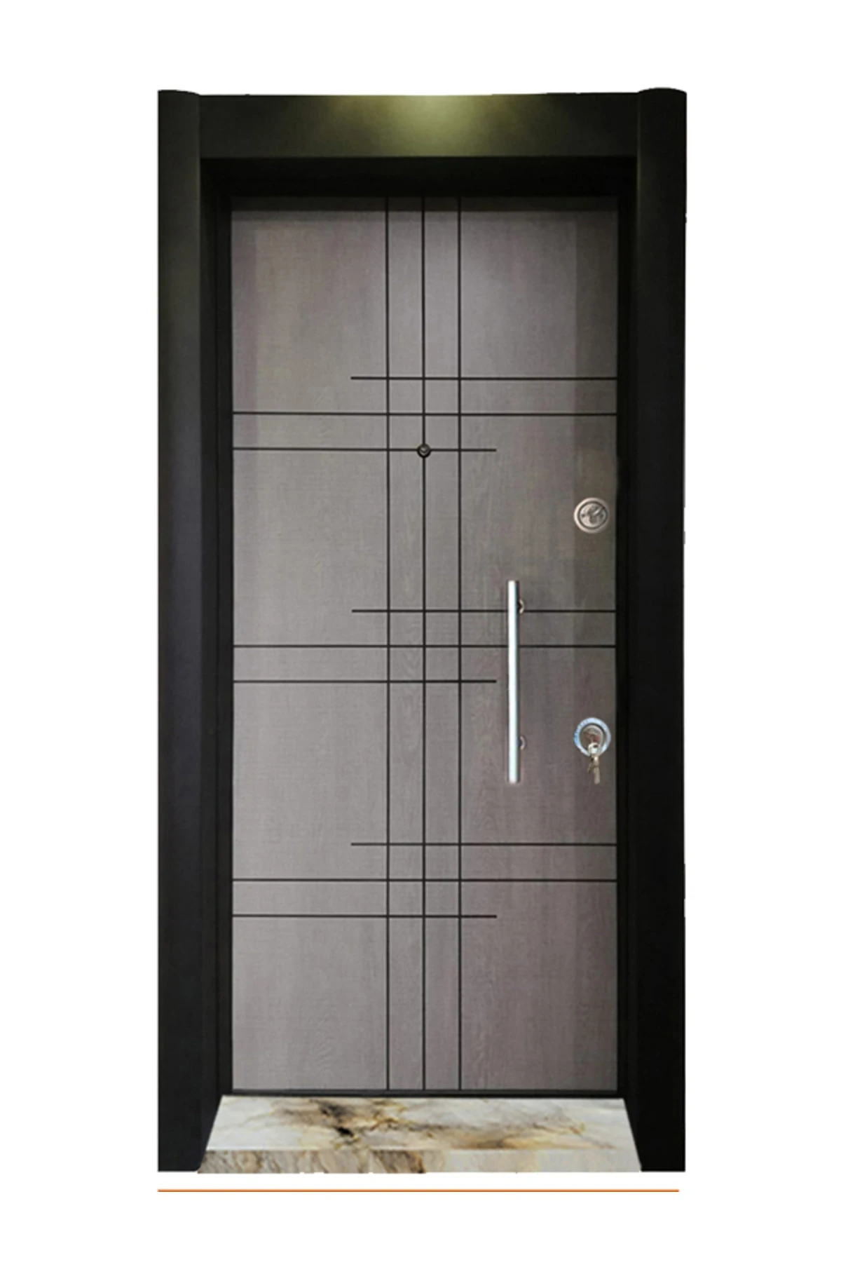 Çelik Kapı, Antrasit Gri Renk Çelik Kapı, Statik Kasa, Daire Kapısı, Tırnaklı , Sol Açılım