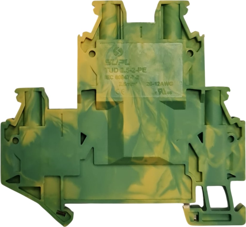 Tud2.5-2-Pe / 2,5mm2 Çift Katli Vidali Topraklama Klemensi - 411031027 (10 Adet)