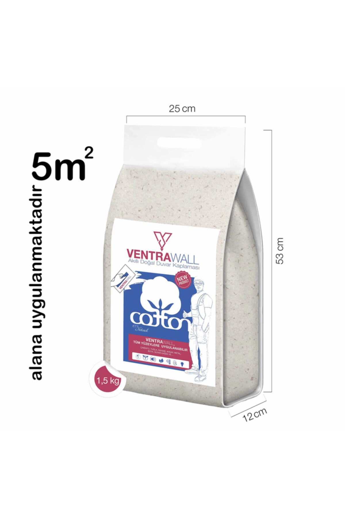 Pamuk Duvar Boyası Isı Yalıtımlı Krem 1.5 Kg