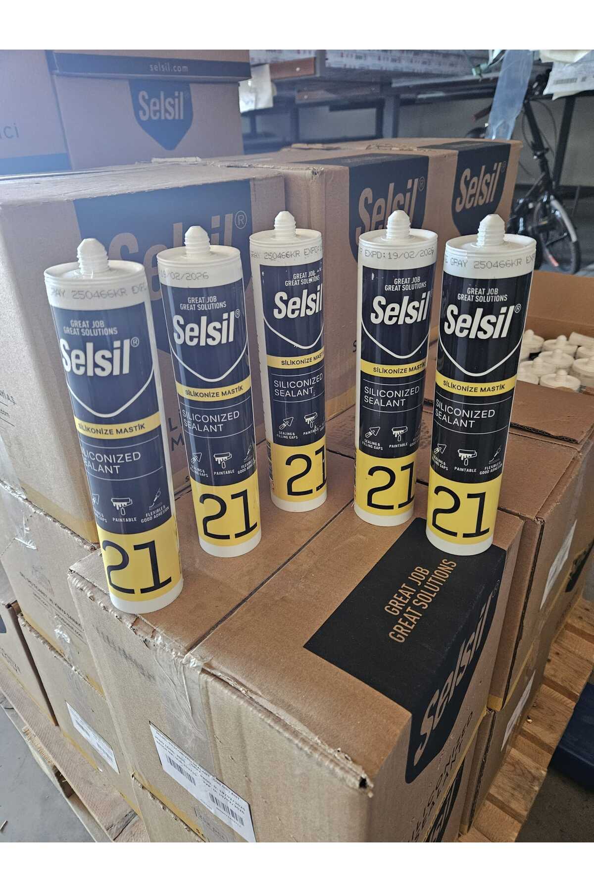 Silikonize Mastik 500 gr Antrasit Gri 5 Adet