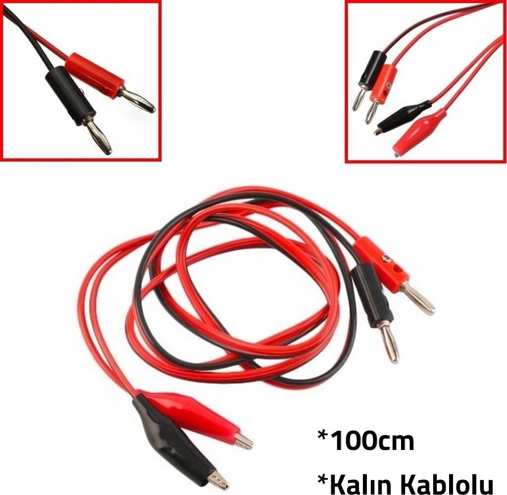 Güç Kaynağı Kablosu Power Supply Kablosu Banana+Timsah Soket