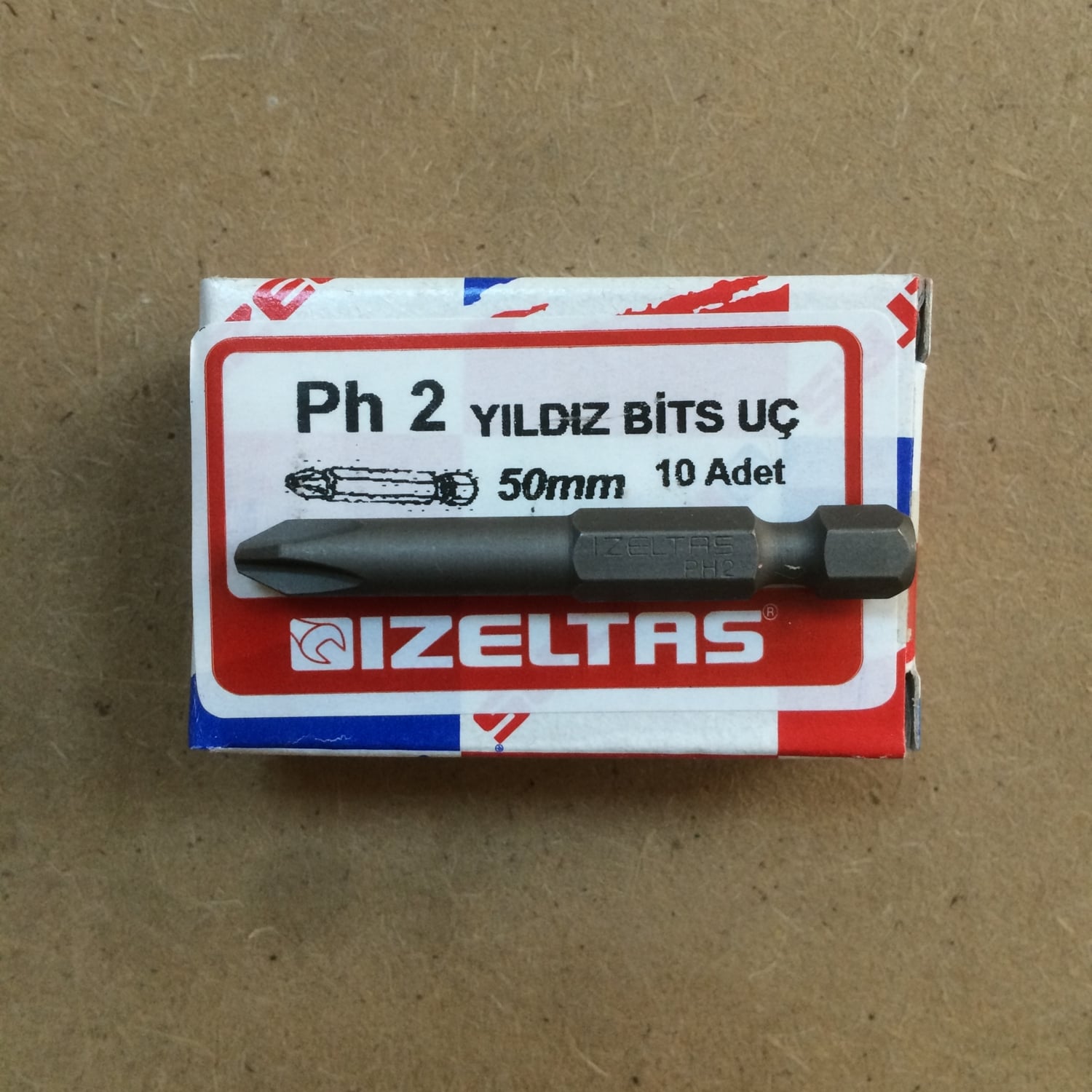 Izeltaş Ph2 Yıldız Bits Sıkma Uç 50 mm Sac Vidası Için 10 Adet