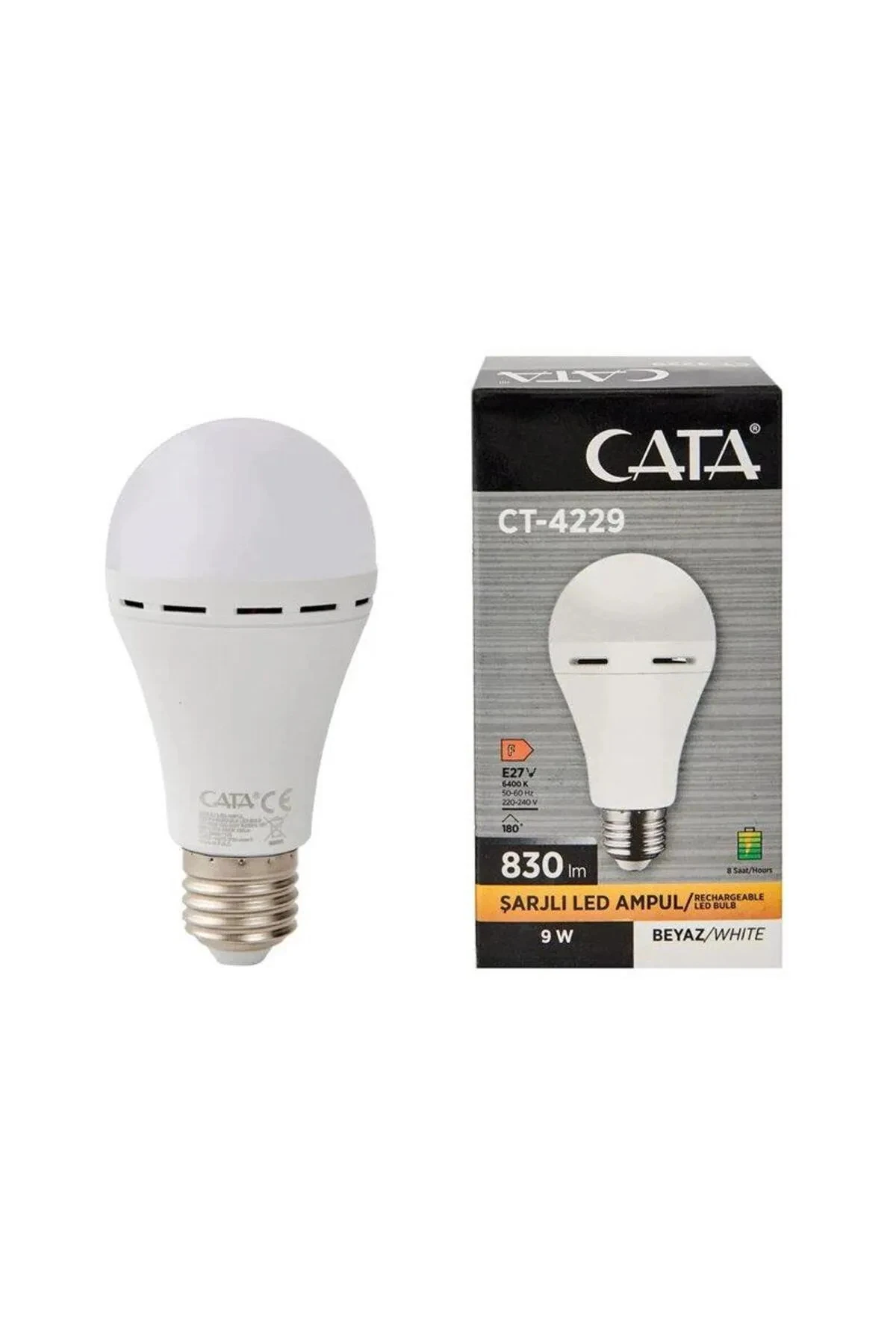 CT-4229 9W ŞARJLI LED AMPUL 1 ADET (BEYAZ) (PARLA)