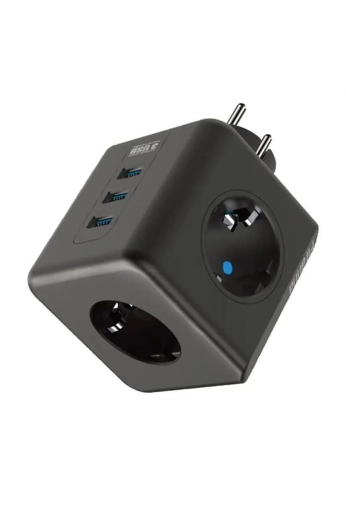 ® Isıya Dayanıklı Termal Akım Korumalı ve Çocuk Korumalı 3 Priz 3 USB Küp Priz