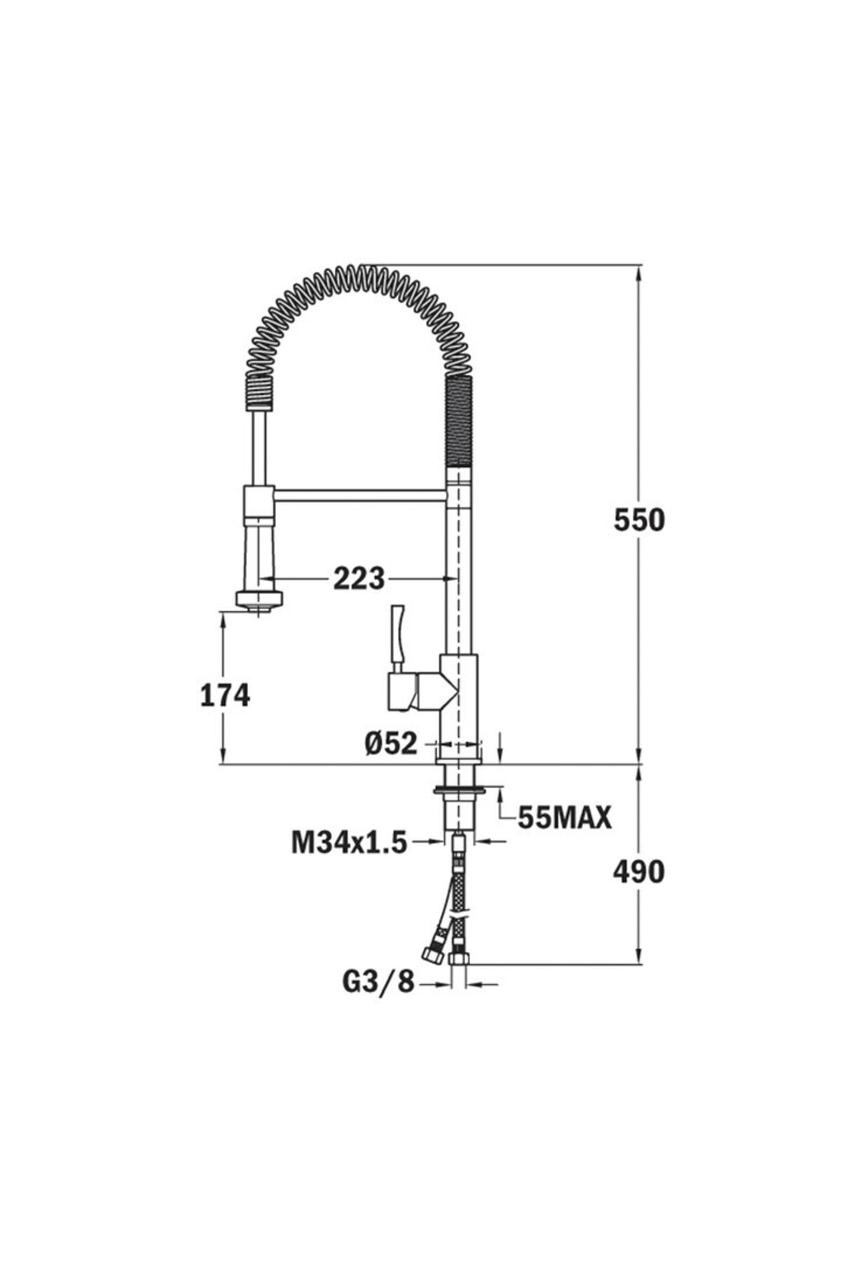Inx 939 2 Farklı Su Akışlı Profesyonel Krom Mutfak Bataryası