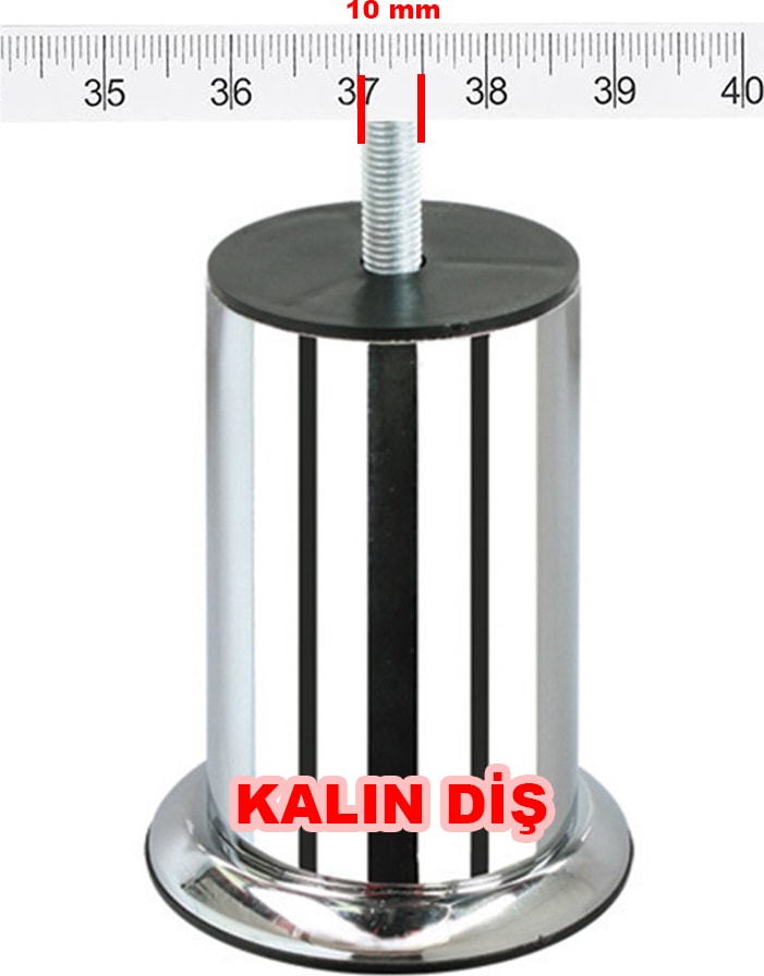 Baza Ayağı Yüksek Ayak Krom 10 cm 10 Metrik Kalın Diş
