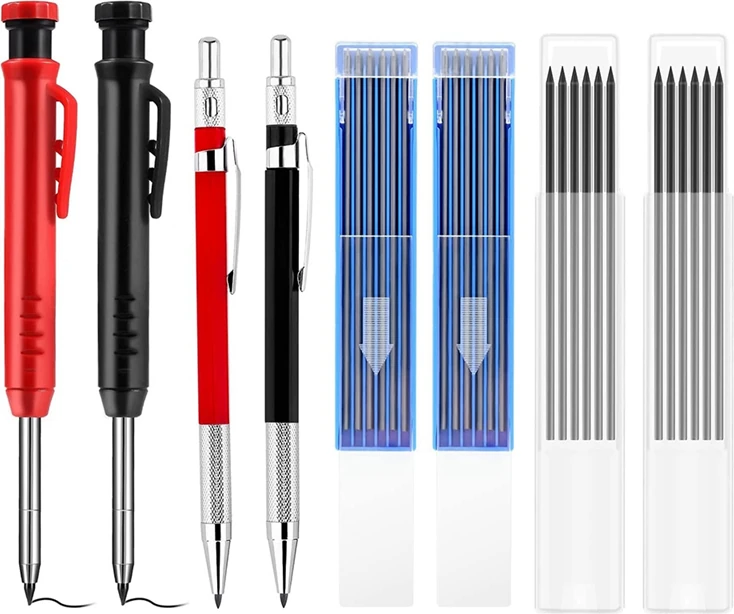 40 Parça Ahşap Işleme Kalem Seti, Dahili Kalemtıraşlı 2 Parça Marangozluk Mekanik Kalem (Yurt Dışından)