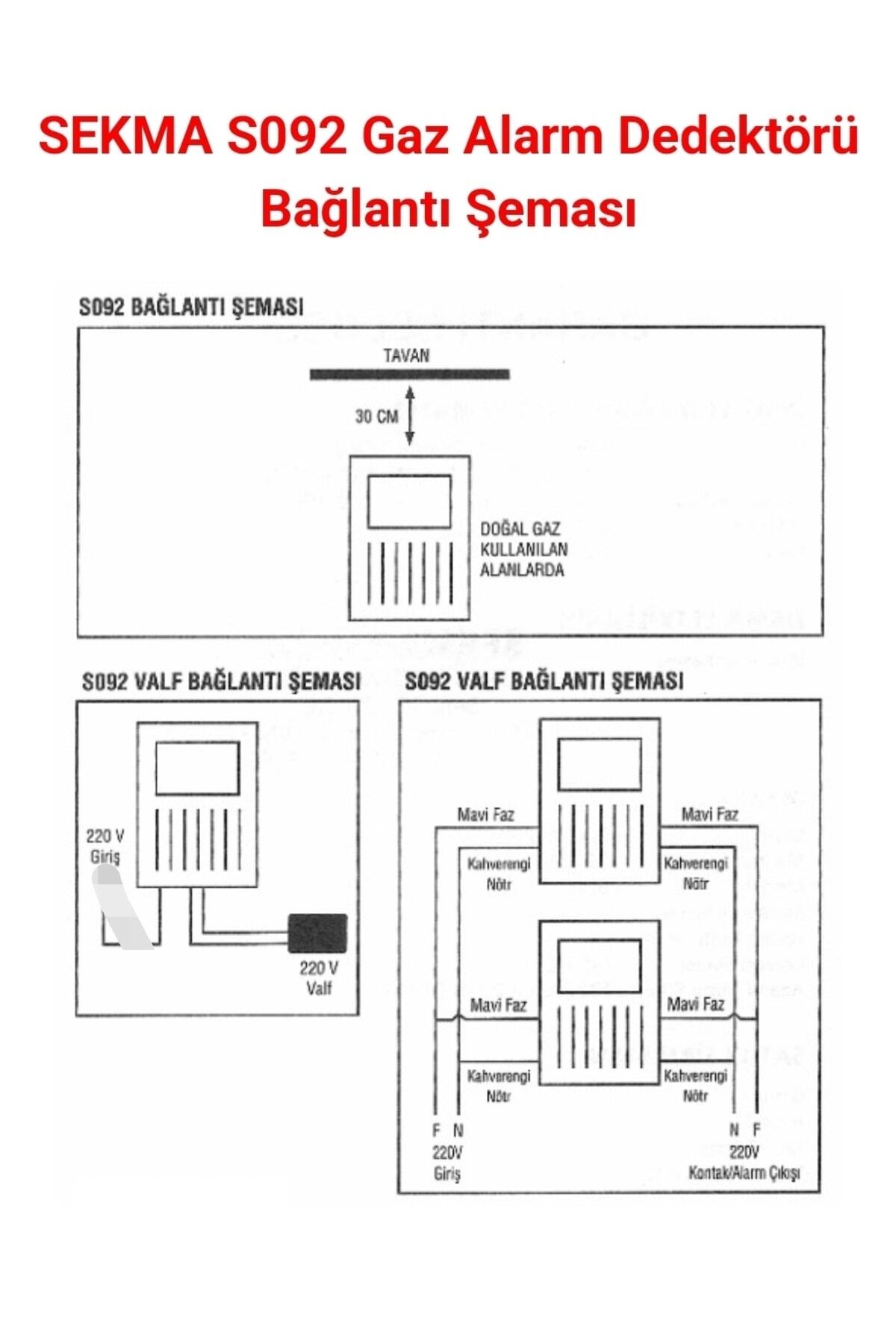 (2 Adet) S-092 Doğalgaz Alarm Dedektörü Gaz Alarm Cihazı Lpg Alarm Uyandırıcı