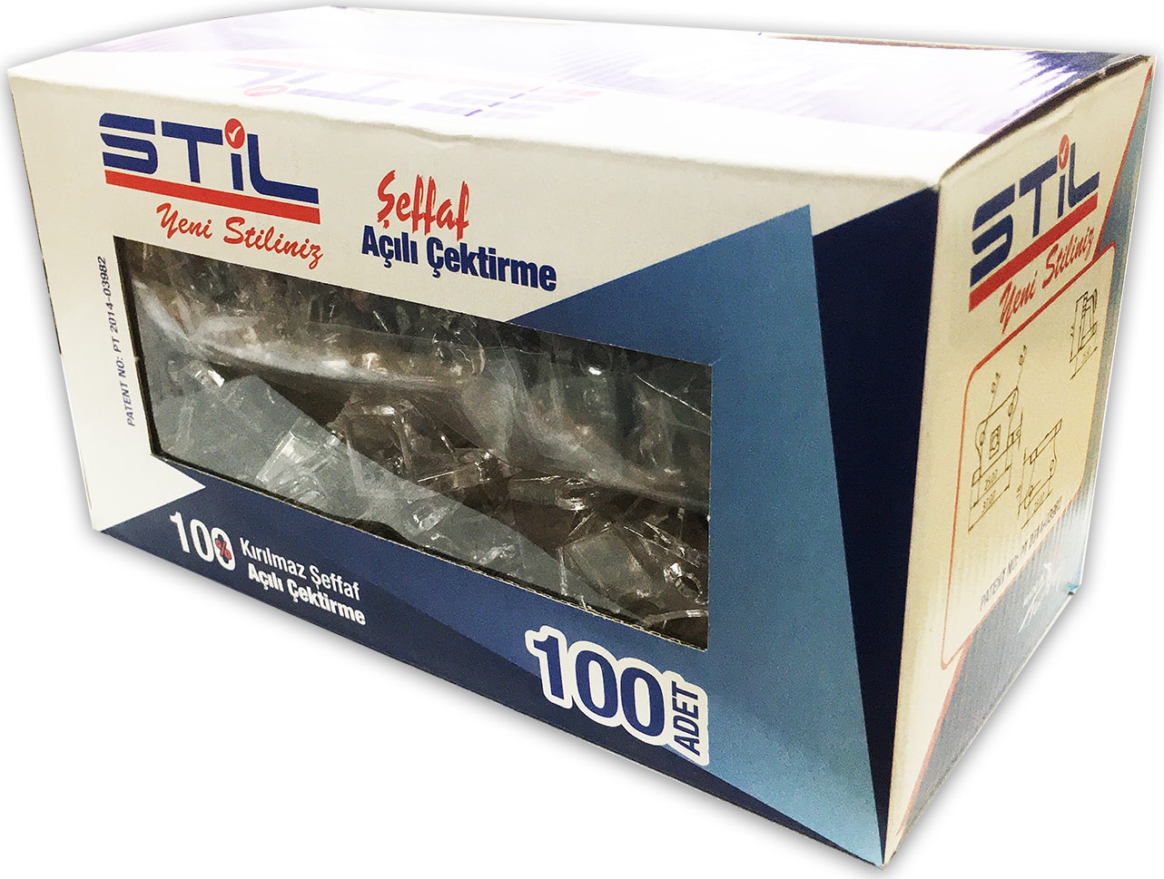Şeffaf Çektirme Açılı Kelebek Bağlantı 10'lu