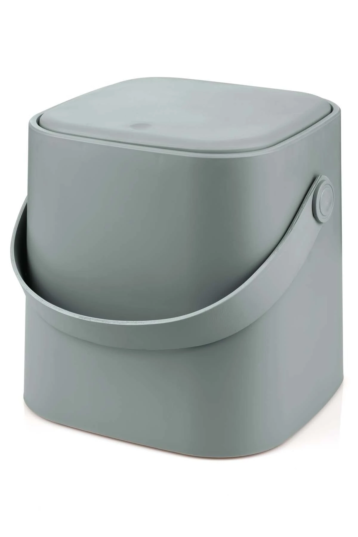 Tutma Saplı Iç Kovalı Tezgah Üst Mutfak Çöp Kovası 4 Lt - Gri