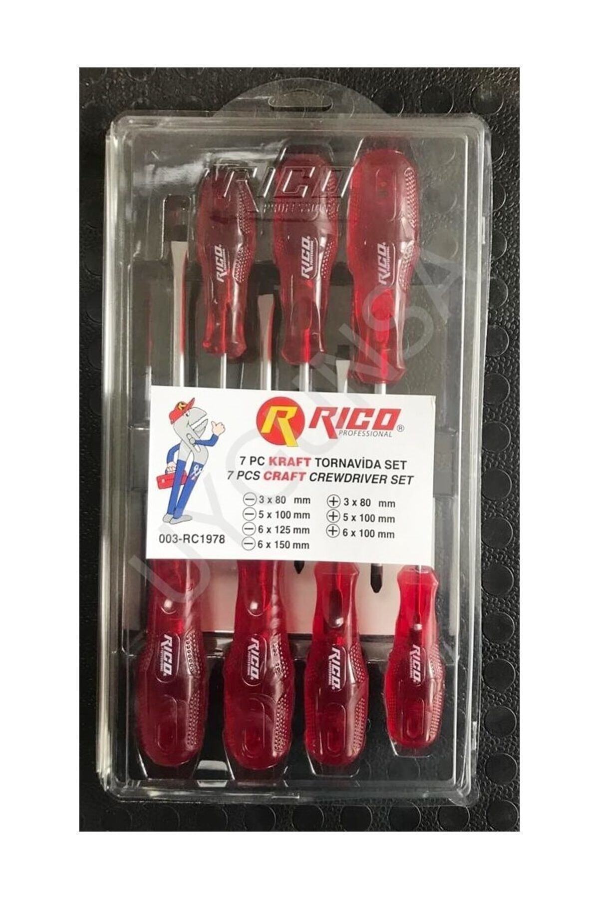 RİCO 7 Parça Craft Şeffaf Kaliteli Tornavida Seti - Kraft