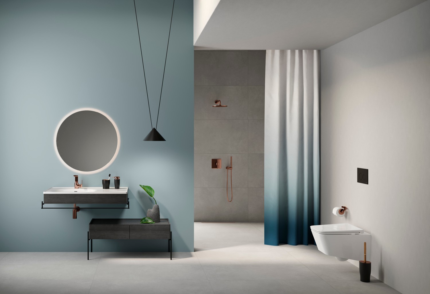 VitrA Root Round A41949 Ankastre Banyo Bataryası, Sıva Altı Grubu
