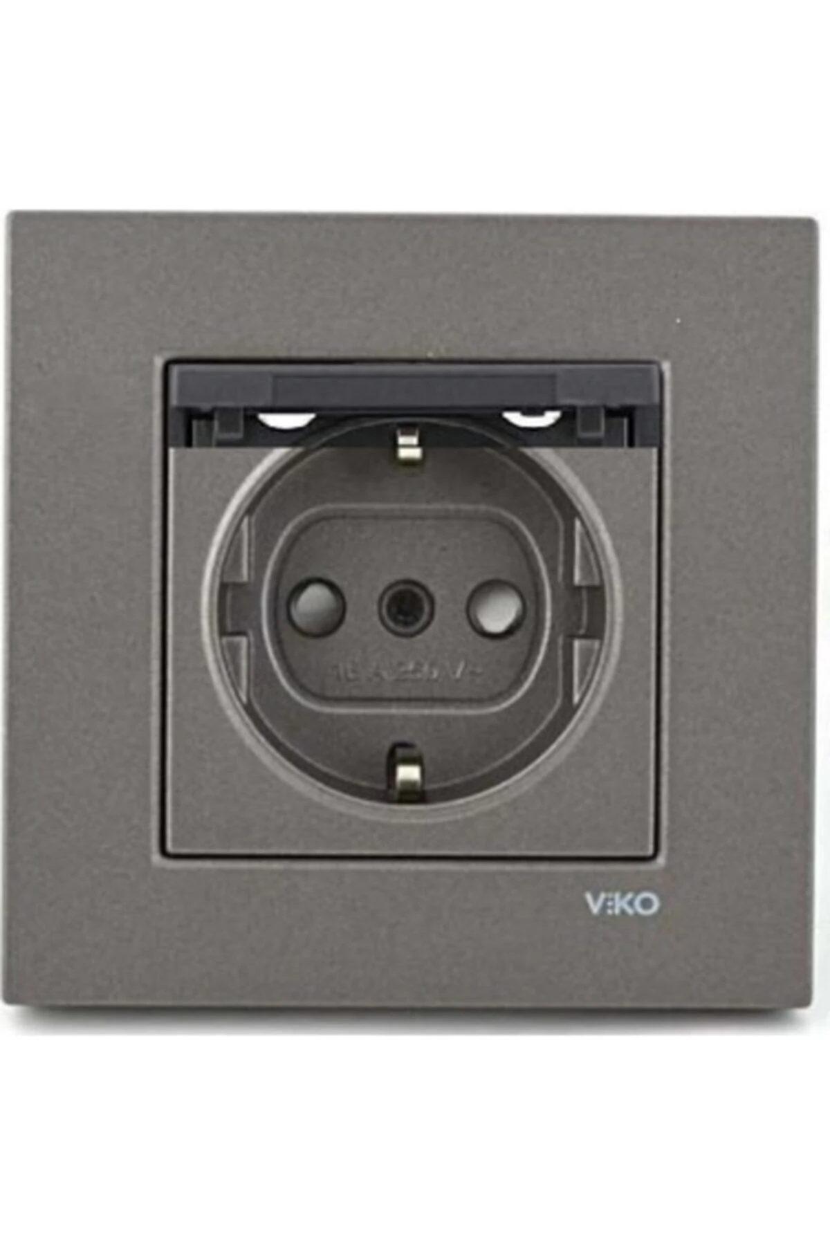 Novella/trenda Kapaklı Topraklı Priz Çocuk Korumalı Çerçeveli (ANTRASİT) (AYNI GÜN KARGO)