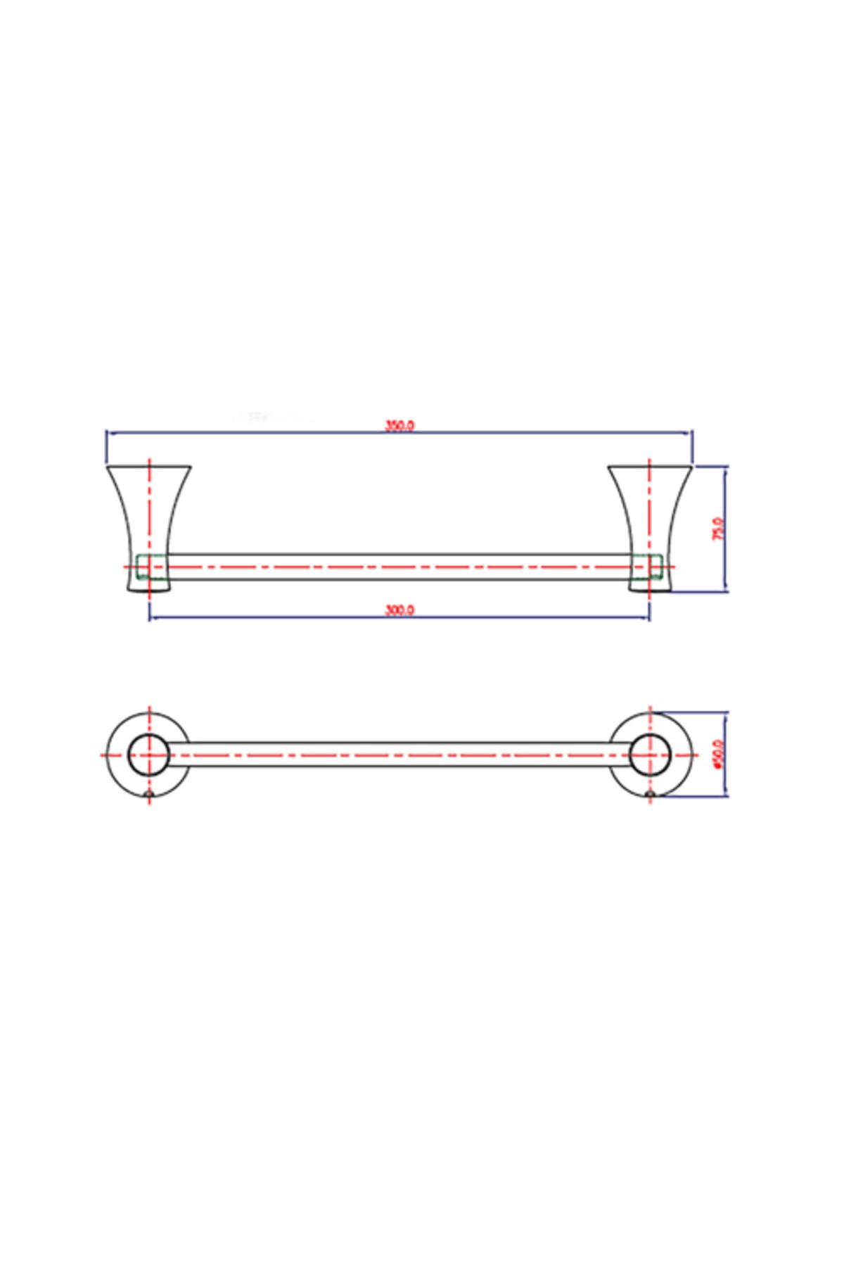 Novara Havluluk Uzun 35 Cm Krom 3016-0006