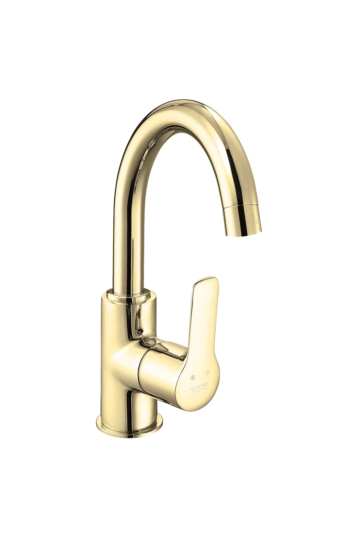 Luna Lavabo Batarya Kuğu Borulu Altın Görünümlü