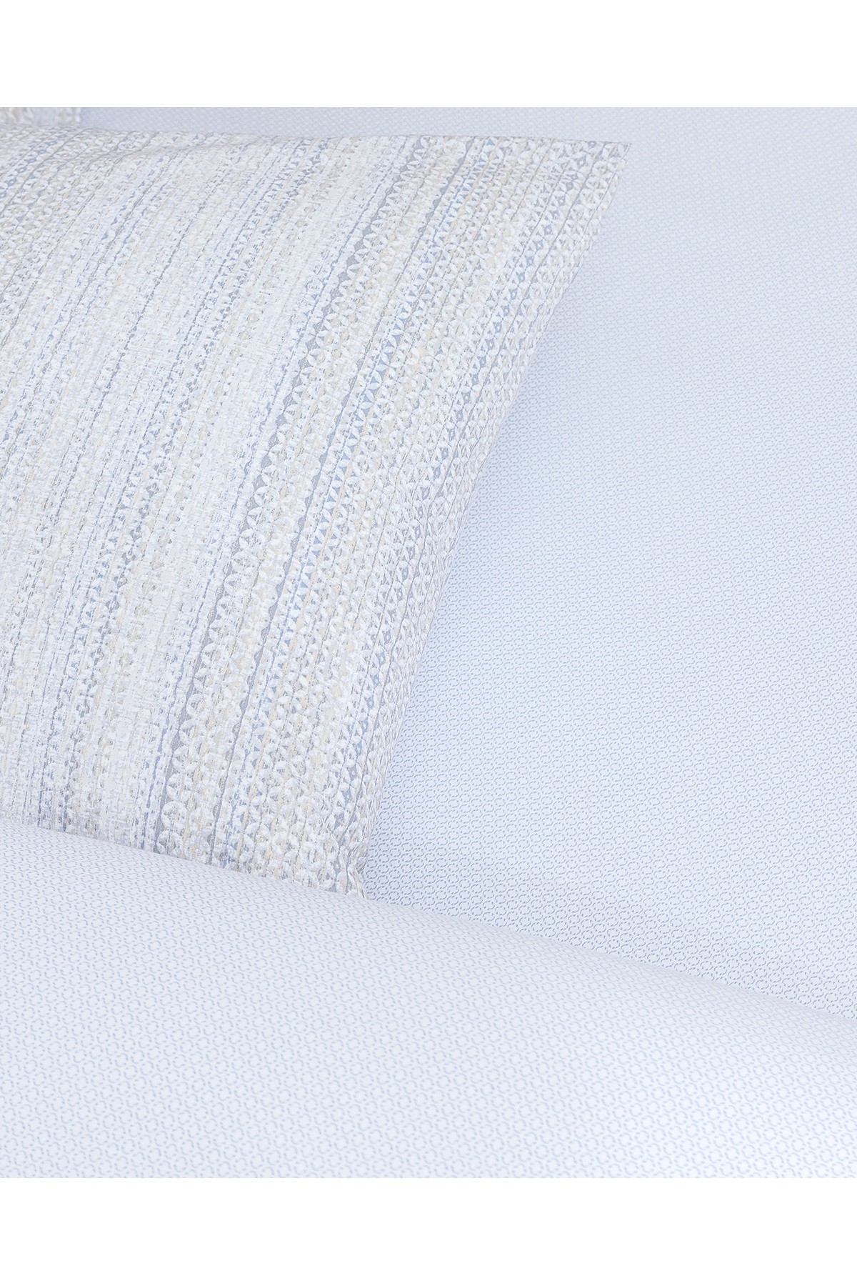 Niort King Size %100 Pamuk Ranforce Baskılı Nevresim Takımı - Bej
