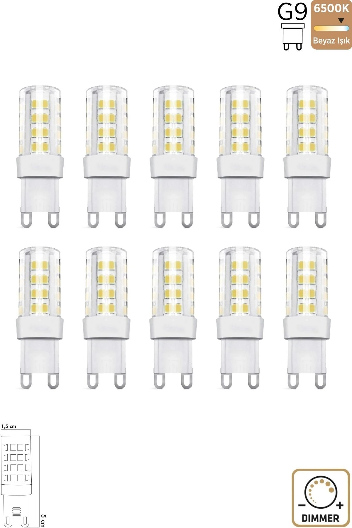 Mısır Şeffaf 5W 6500K G9 LED Ampul ERD-305