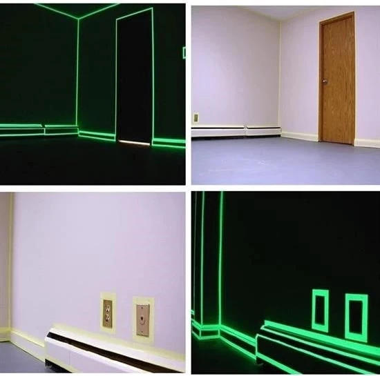 Karanlıkta Işık Veren Yansıyan 4 Metre Fosforlu Yeşil Şerit Bant
