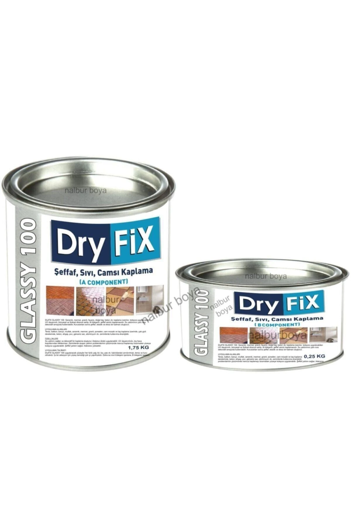 Dryfıx Fayans Boyası Beyaz 2kg+sıvı Cam 2kg-hem Boyama Hem Koruma-fayanslarınızı Boyayın Ve Koruyun