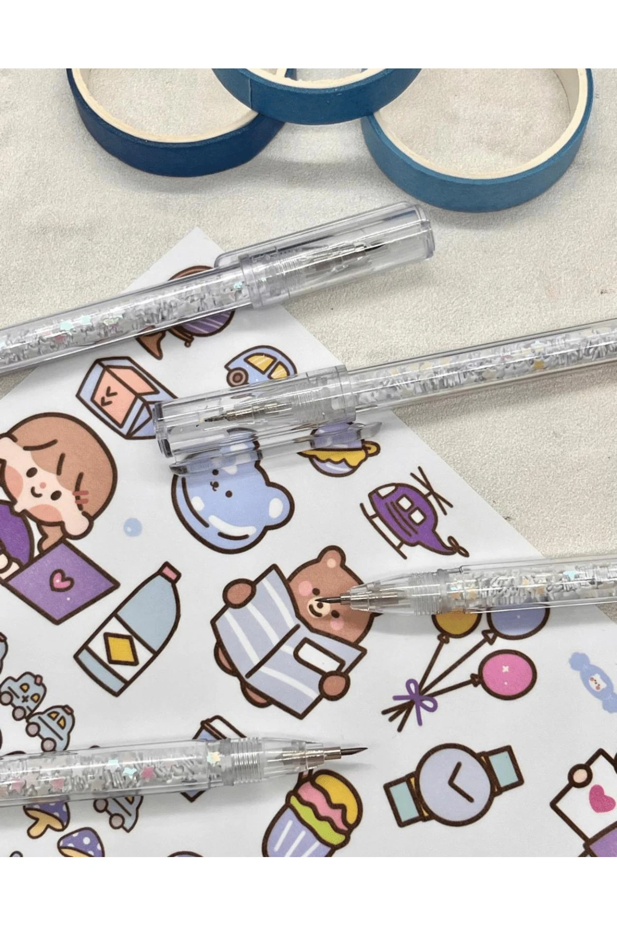 Kalem Görünümlü Beyaz Pullu Çelik Uçlu Maket Bıçağı / Sanat Bıçağı / Bullet Journal/Falçata