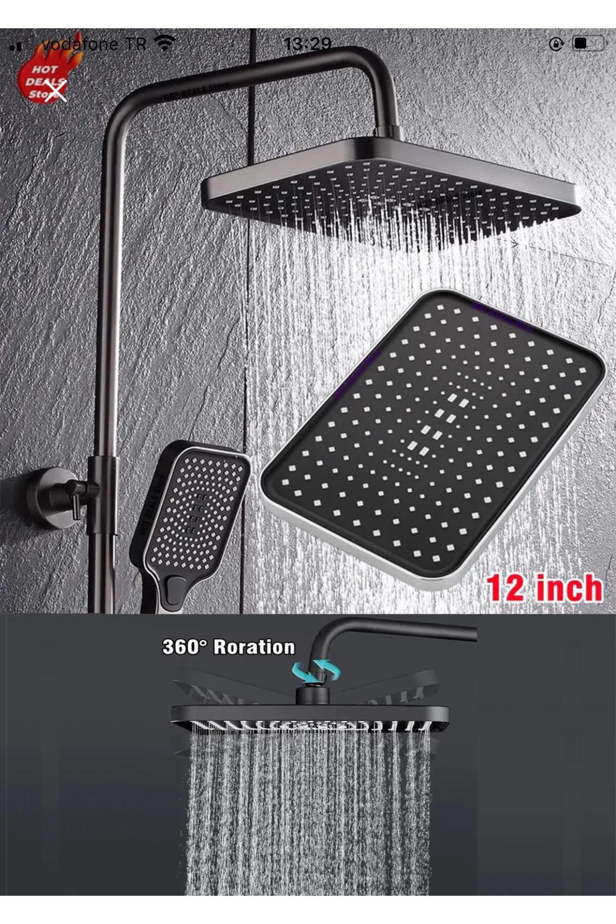 PREMIUM MAT SİYAH TEPE DUŞ SETİ,MAT SİYAH YAĞMURLAMA TEPE DUŞ SETİ,PREMIUM ROBOT DUŞ