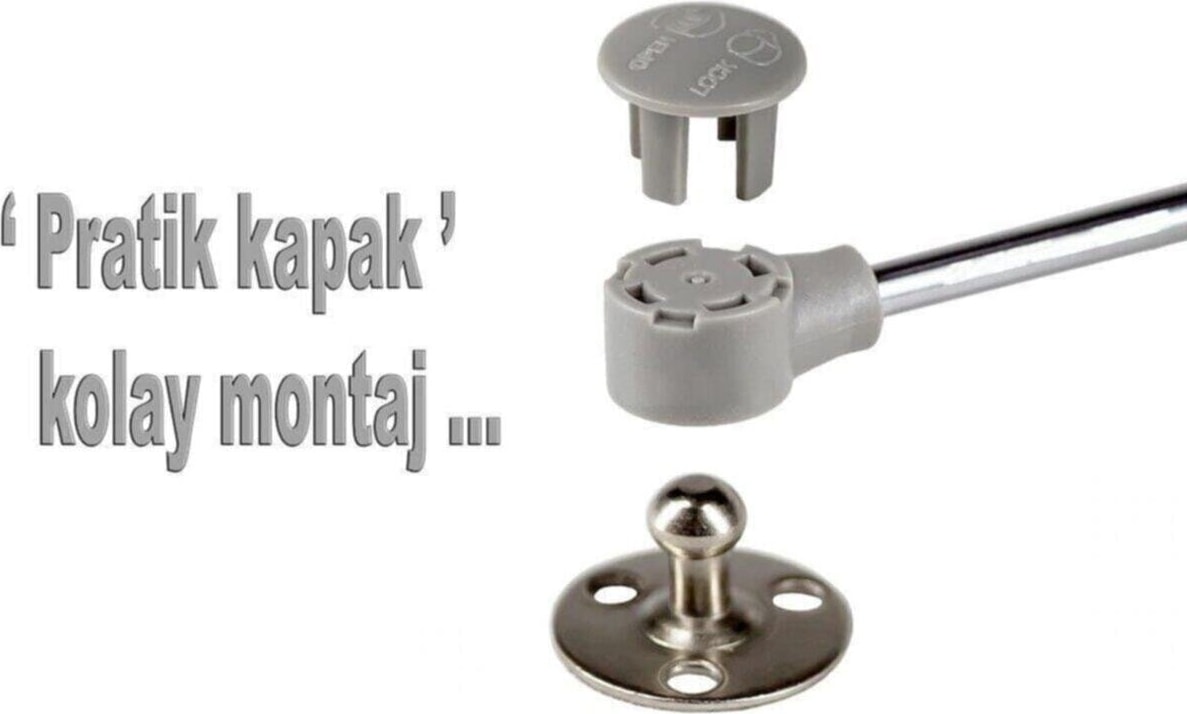 Dolap Amortisörü 4 Adet Gazlı Piston Kapak Hidroliği 27 cm 100N