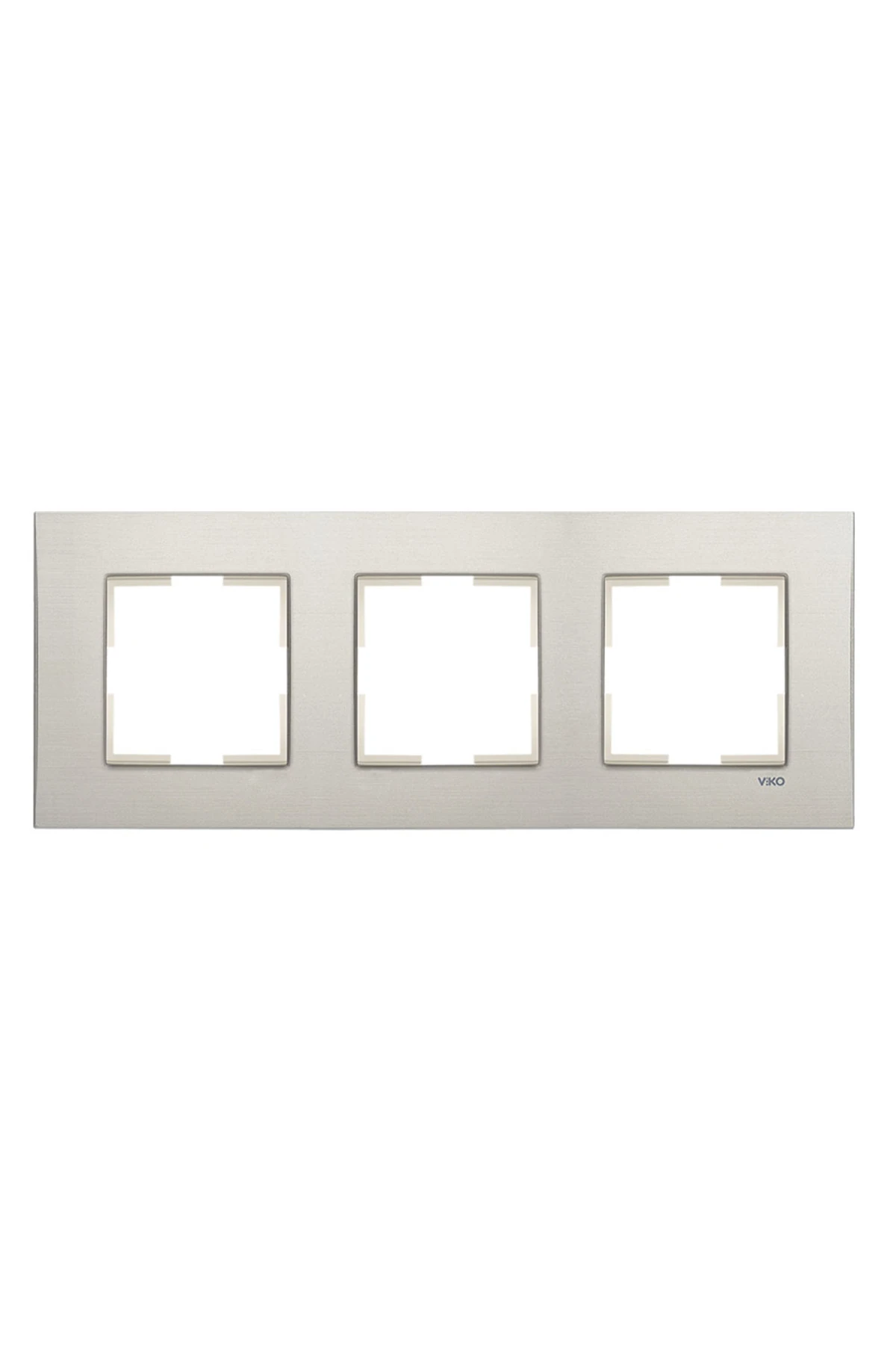 Viko 92192323 Novella Eloxal Gümüş Üçlü Çerçeve