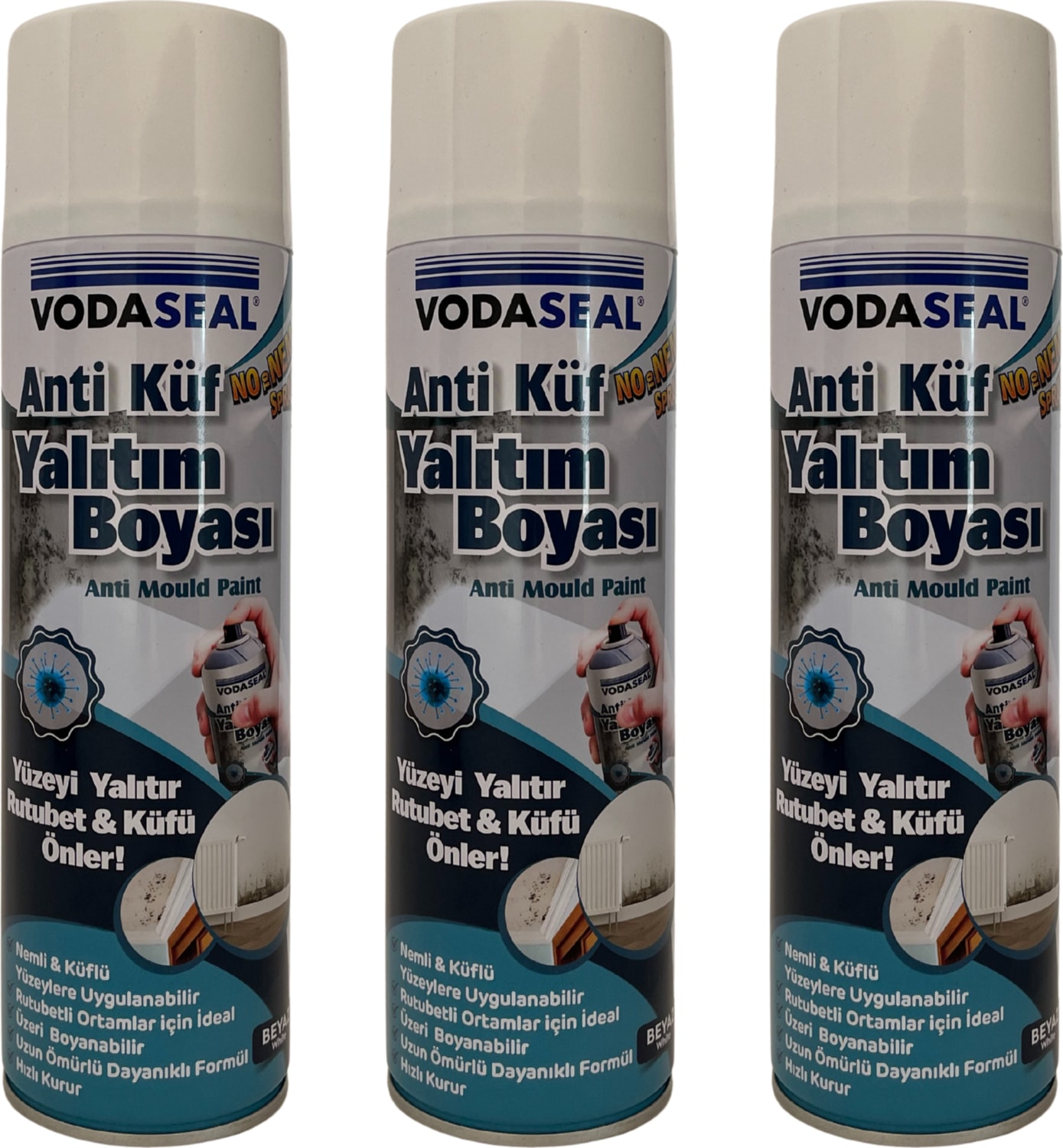 Anti Küf Yalıtım Boyası 3'lü Paket – Rutubet ve Küfe Karşı Mucizevi Sprey 400 ml
