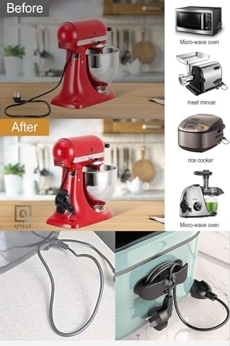Menashop Metrashop Kablo Toplama Sabitleme Aparatı (1ADET) Yapışkanlı Çok Amaçlı Airfryer Kablo Sarma Aparatı |