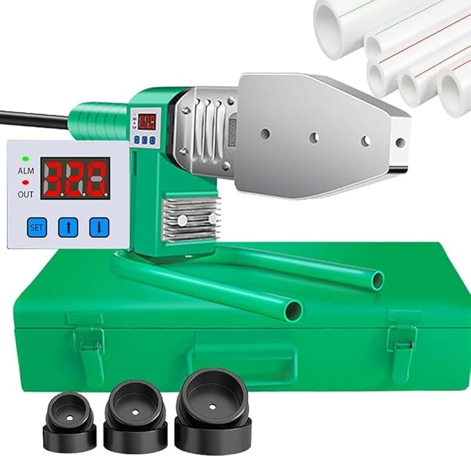 Boru Kaynak Makinesi, Dijital Ekranlı Ppr Boru Füzyon Kaynak Makinesi, Ppr Pe Pp Borular Için, 0-320°C + Çift Isı Dağıtımı+3m Haşlanma Önleyici Hat, Demir Kasalı,#32