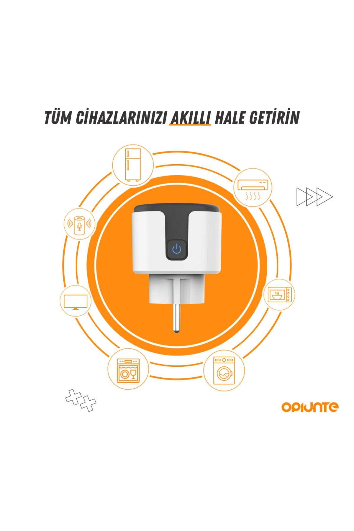 Akıllı Kablosuz Türkçe Uygulamalı Wifi Priz Telefon Kontrollü Enerji Tasarrufu Takibi