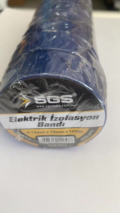 SGS 2953 Elektrik Izolasyon Bandı 80°c Dayanıklı ( Mavi ) 5 Adet