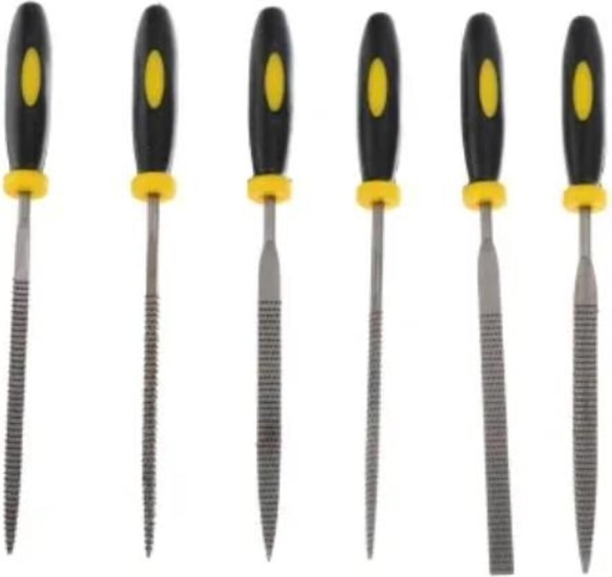 6 Parça Mini Eğe Seti Çelik Törpü Takımı Hobi Seti Düz Yuvarlak Üçgen Eğe Takımı