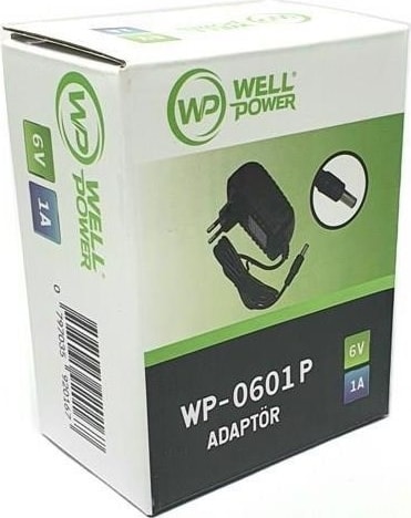 6V 1A Adaptör 6 Volt 1 Amper 5.5 x 2.5 mm Jak Fişli Plastik Kasa  WP-0601P