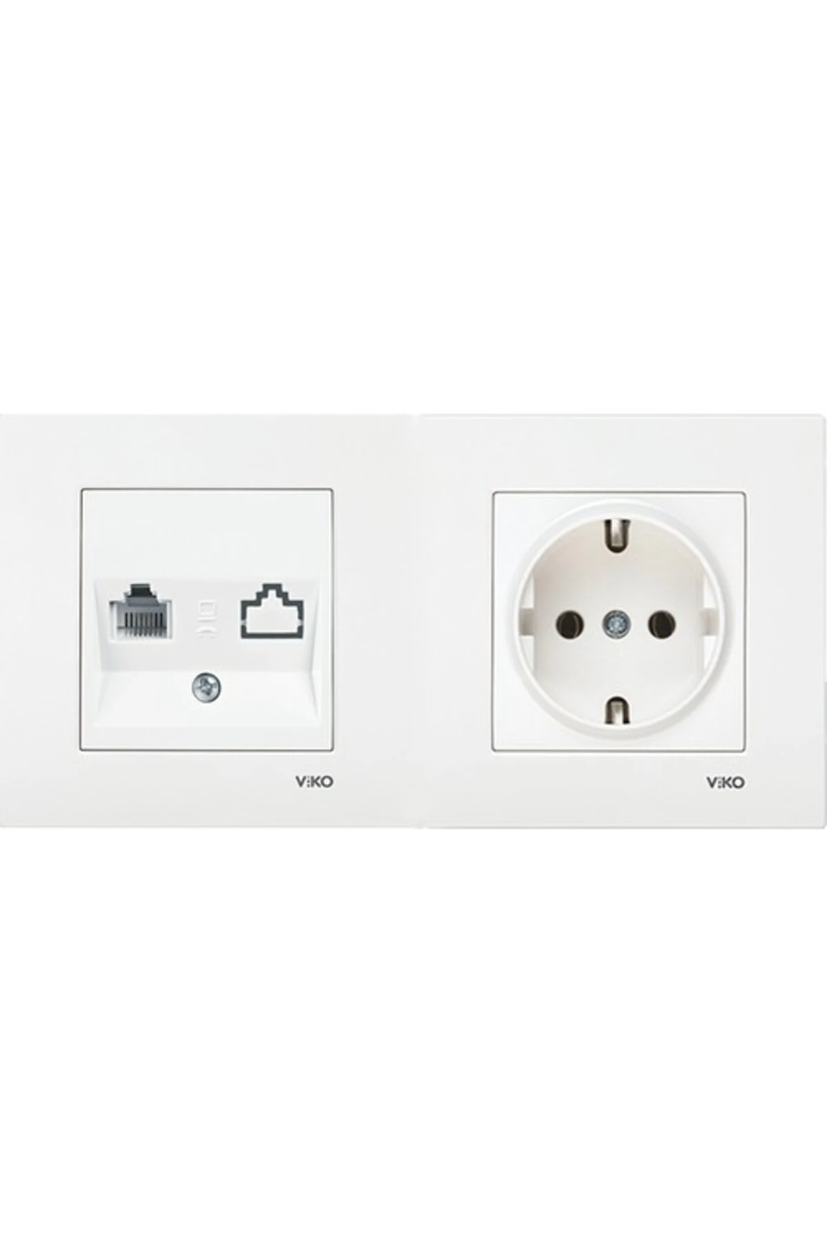 Viko Karre Beyaz Ikili Set Numeris(telefon Prizi ) , Topraklı Priz