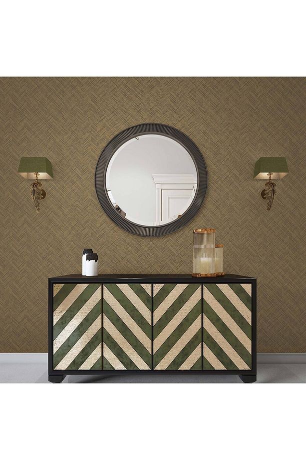 BETA 1102 Kendinden Sade Desenli Zigzag Çizgiler Desenli Duvar Kağıdı 16,5m2