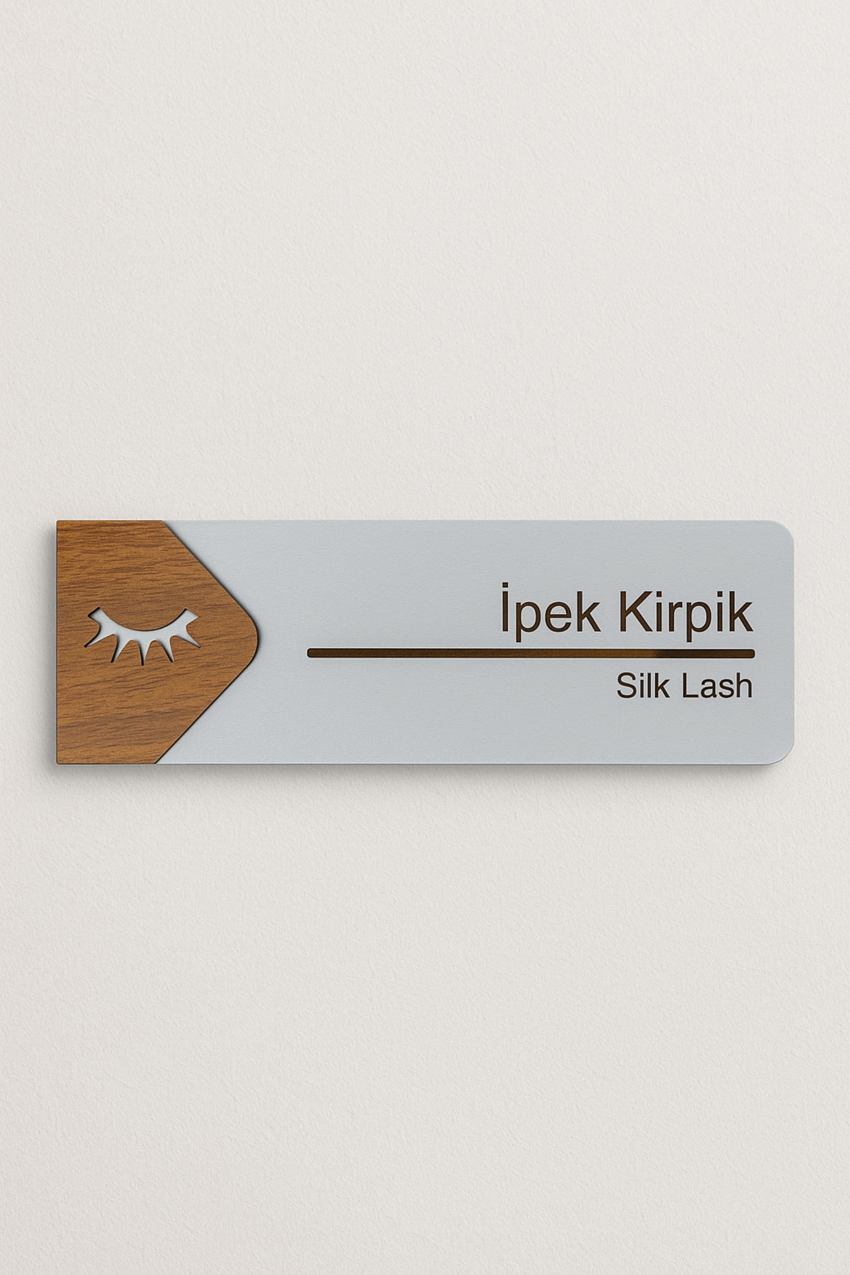 İpek Kirpik Ofis Oda Kapı İsimliği Yönlendirme Tabelası Levhası Kişiselleştirilebilir