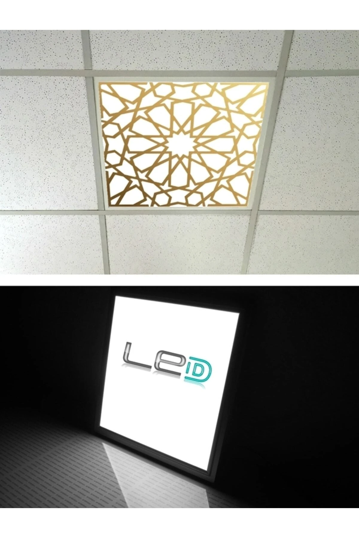 Selçuklu Desen Led Panel-asma Tavan-60cmx60cm-sıva Altı-54w-6500 K- Led Panel Armatür-asma Tavan