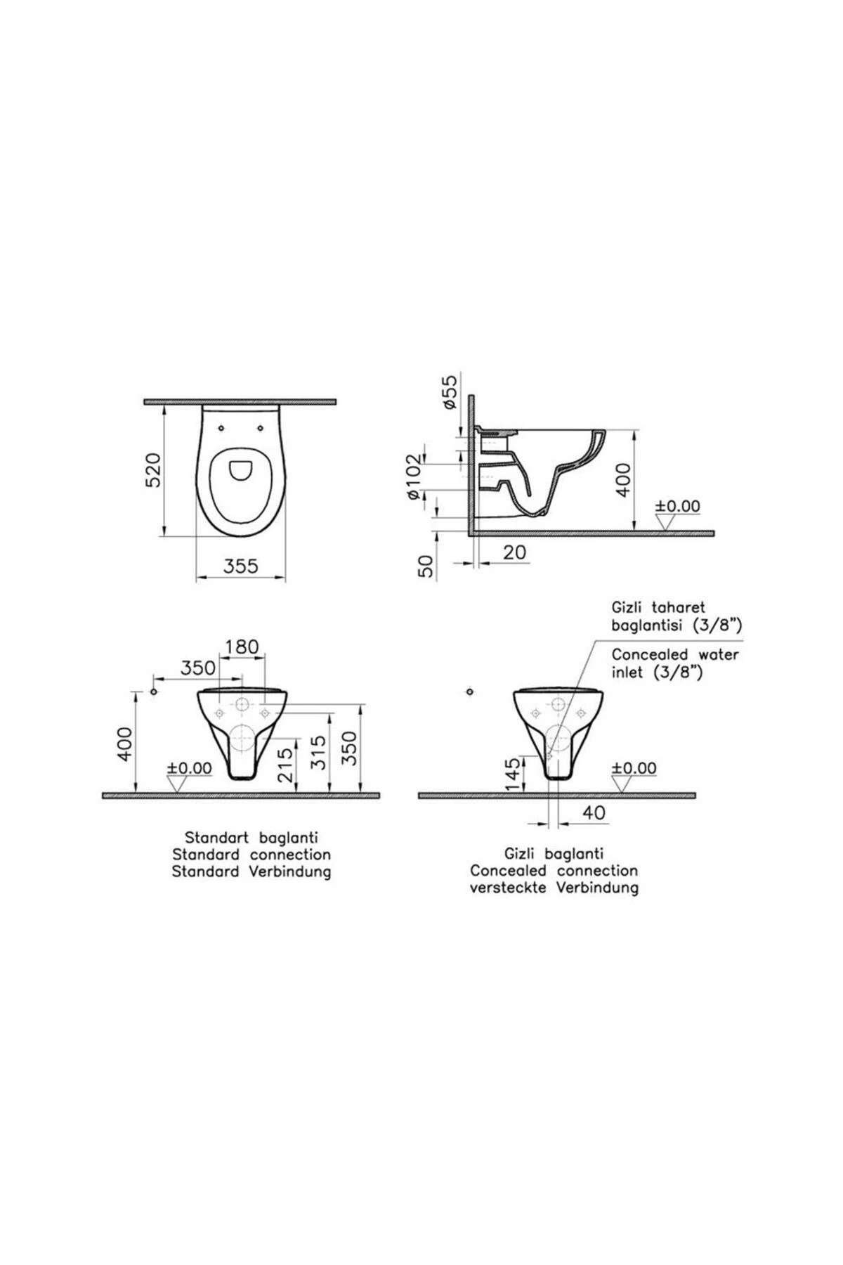 S10 Rim-Ex Asma Klozet-Beyaz 7741L003-0850