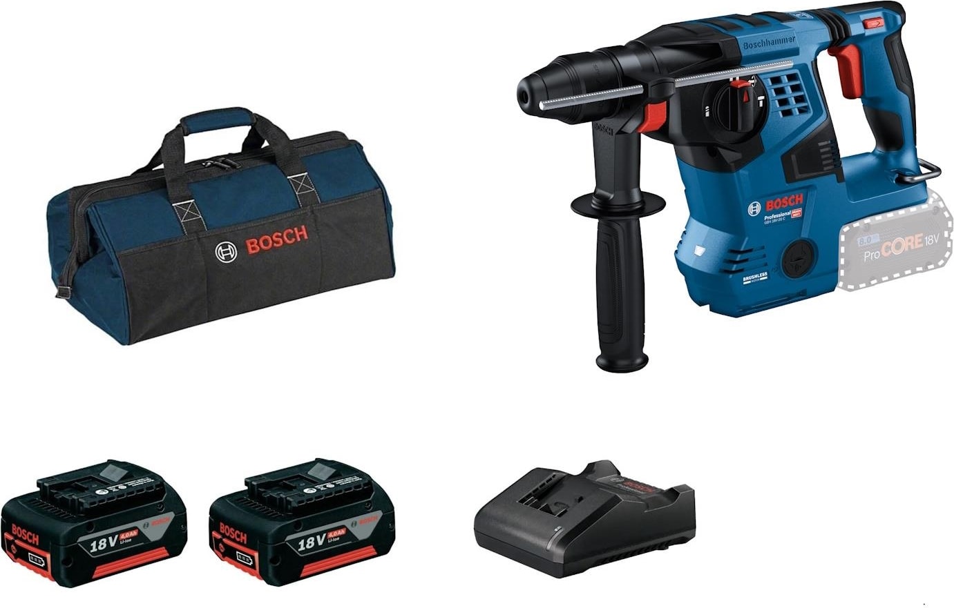 BOSCH Gbh 18V-28 C 2X4.0AH Çift Akülü Kırıcı Delici
