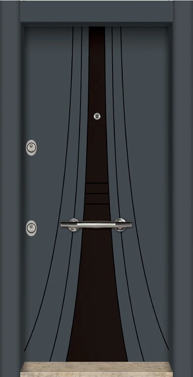 Antrasit Çelik Kapı Sağ Açılım Gizli Ayarlı Tırnaklı Sistem