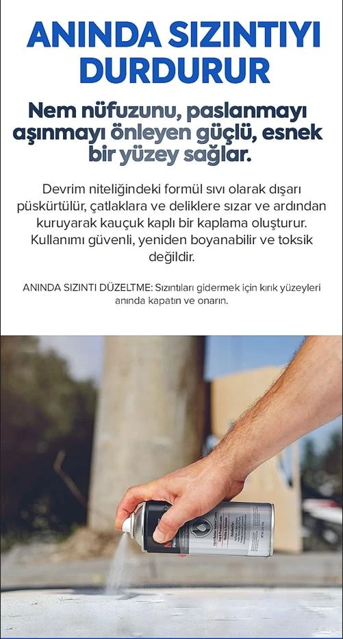 Noleak 1 1 Paket Su Izolasyon Sızıntı Onarım Spreyi Su Geçirmez Beyaz 800ML Noleak2