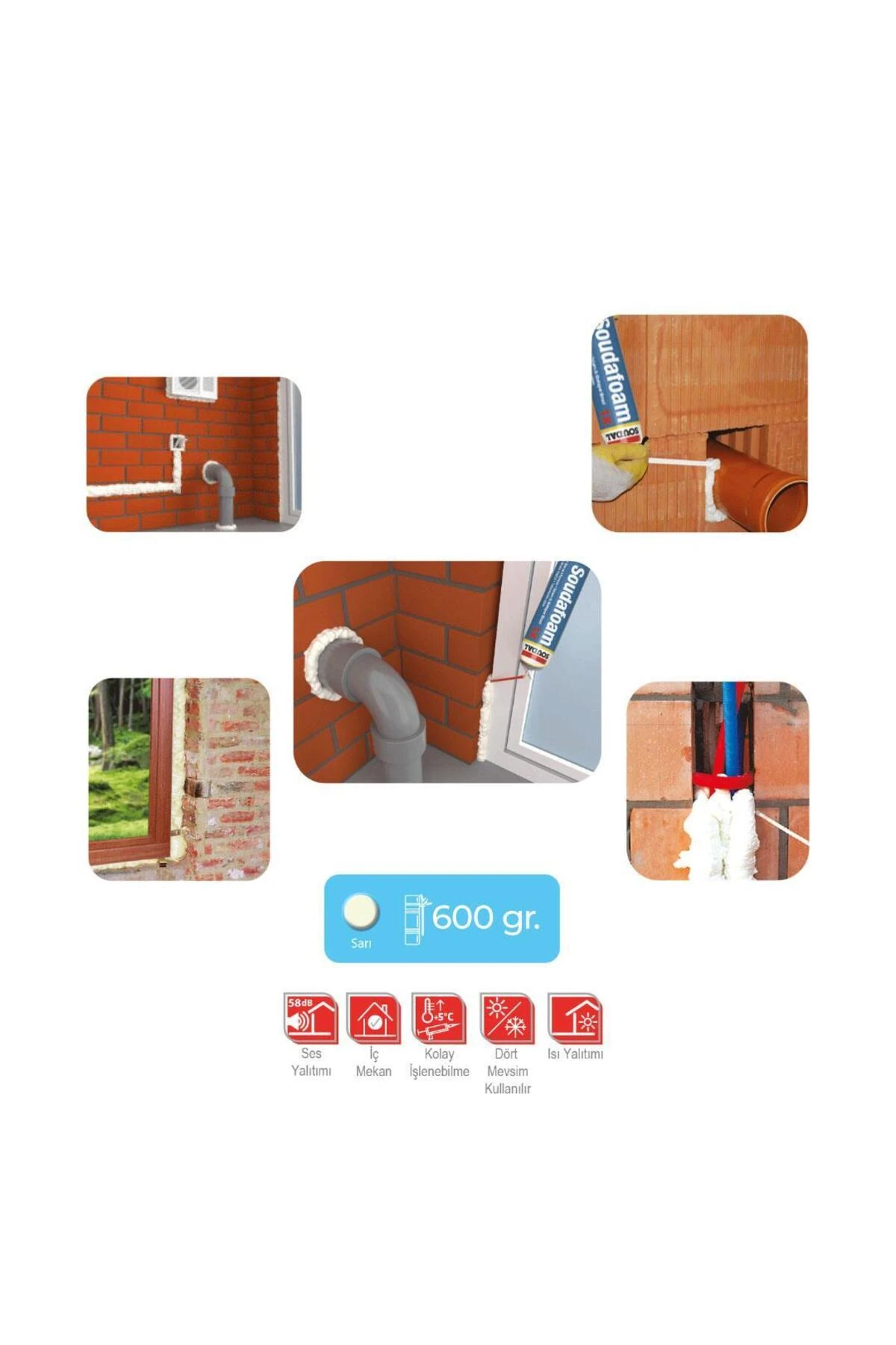 Soudafoam Poliüretan Köpük 600gr Koli-12Adet-