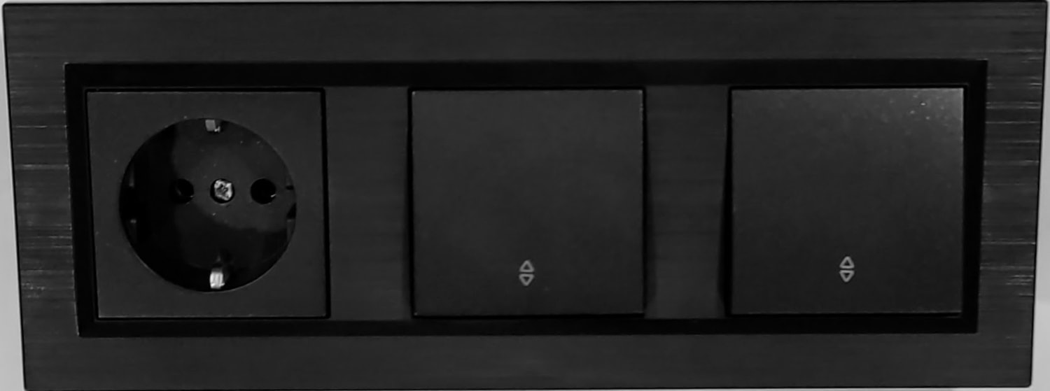 Quantum Siyah Topraklı Priz+Vaviyen+Vaviyen 3'lü Set