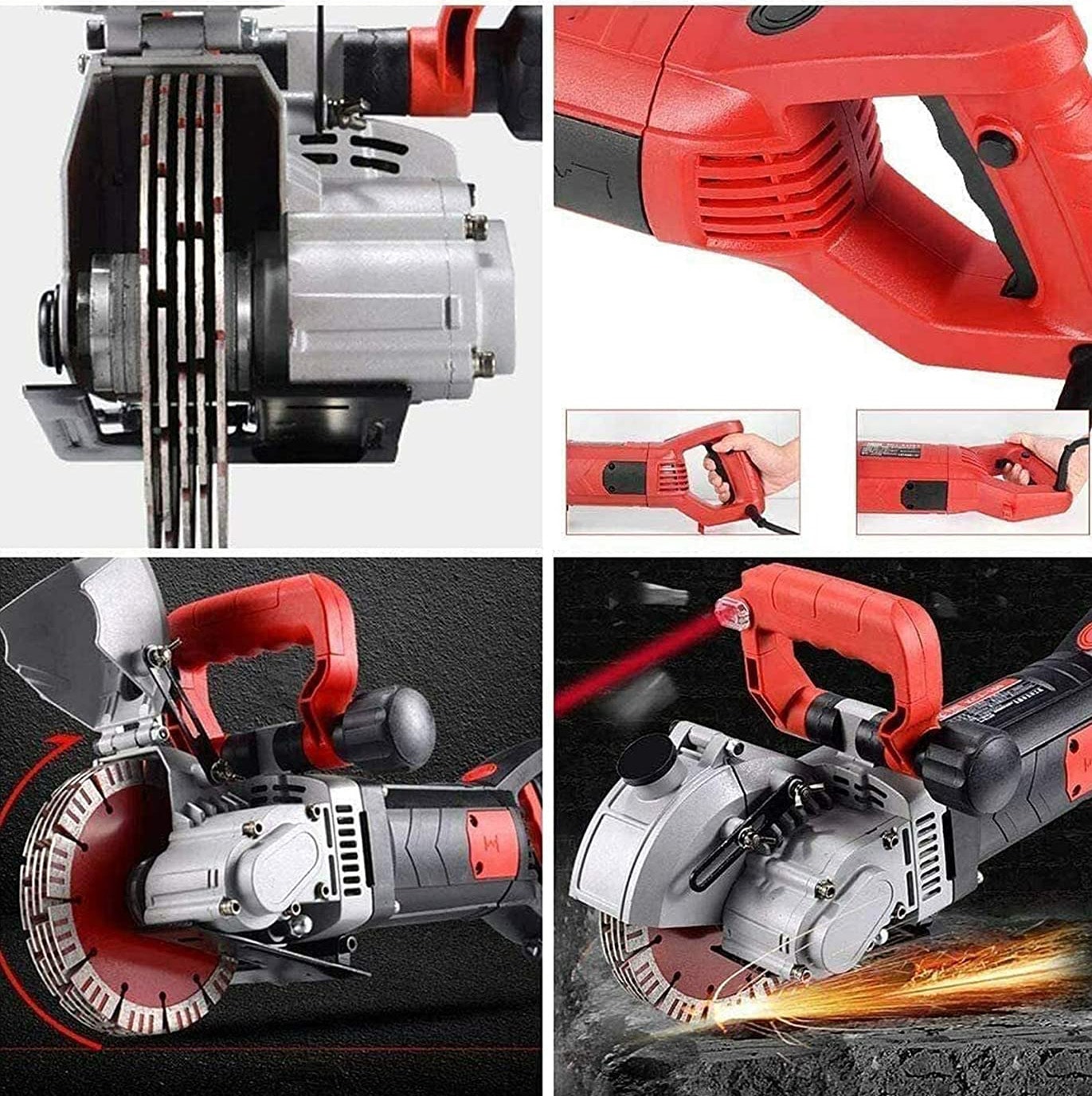 Elektrikli Duvar Oluk Kanal Açma ve Kablo Yerleştirme Makinesi 42MM 3500 Watt 6.5kg + Lazer Hizalama