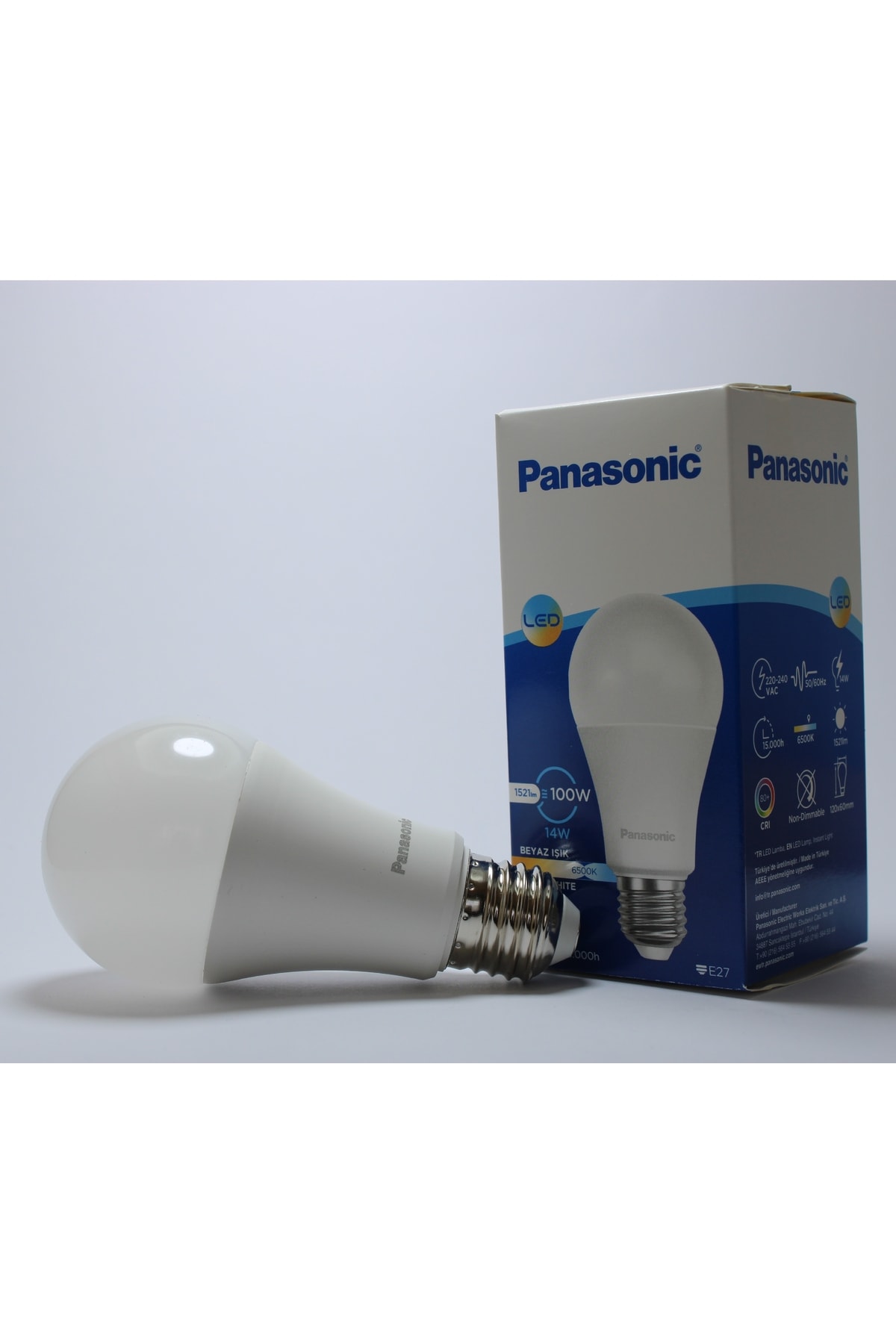 14W TASARRUFLU BEYAZ RENK LED AMPÜL 1521 LÜMEN YÜKSEK IŞIK 6500K 3'LÜ