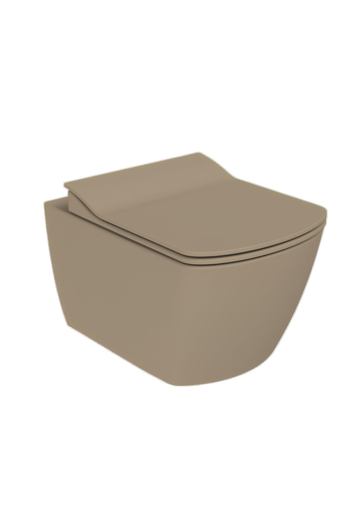 Elegant Mat Cappucino Kanalsız Asma Klozet EG321, Elegant Duroplast Yavaş Kapak