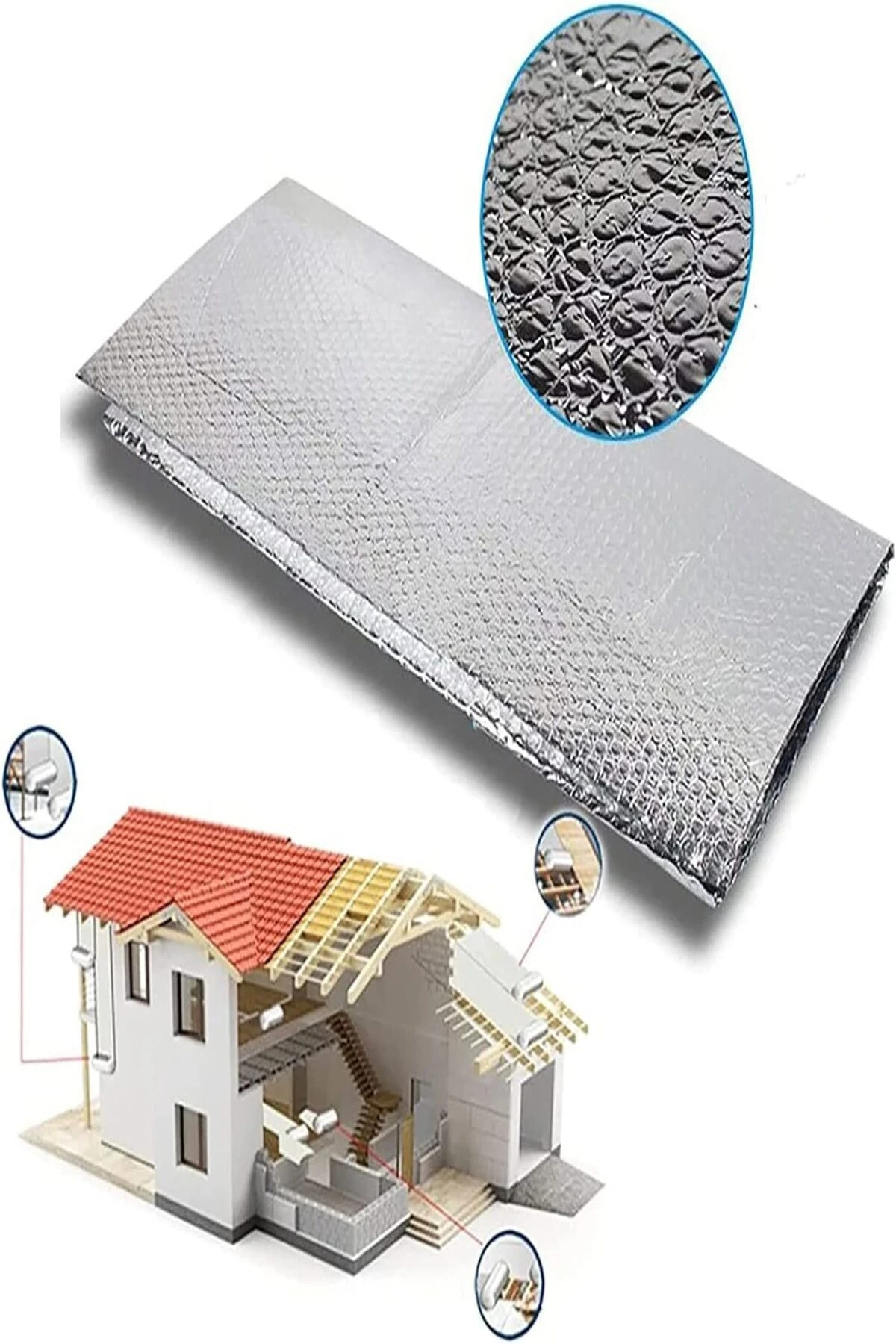 10 Adet Petek Radyatör Arkası Folyo Plaka Kalorifer Arkalığı Alüminyum Isı Yalıtım Folyosu Şilte